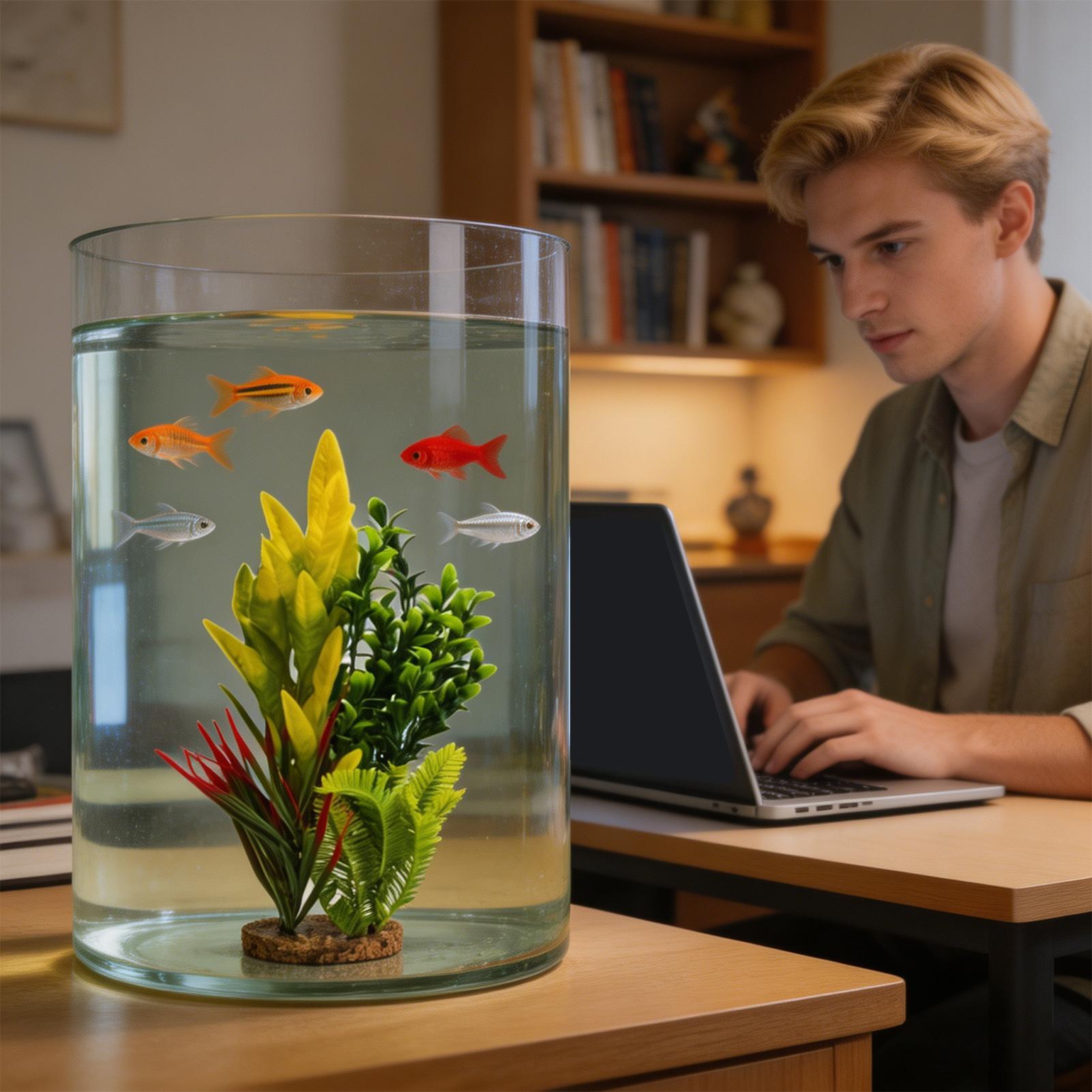 Planted Aquarium For Betta - Artificial Aquarium Plants Shrimp Tank Decoration
