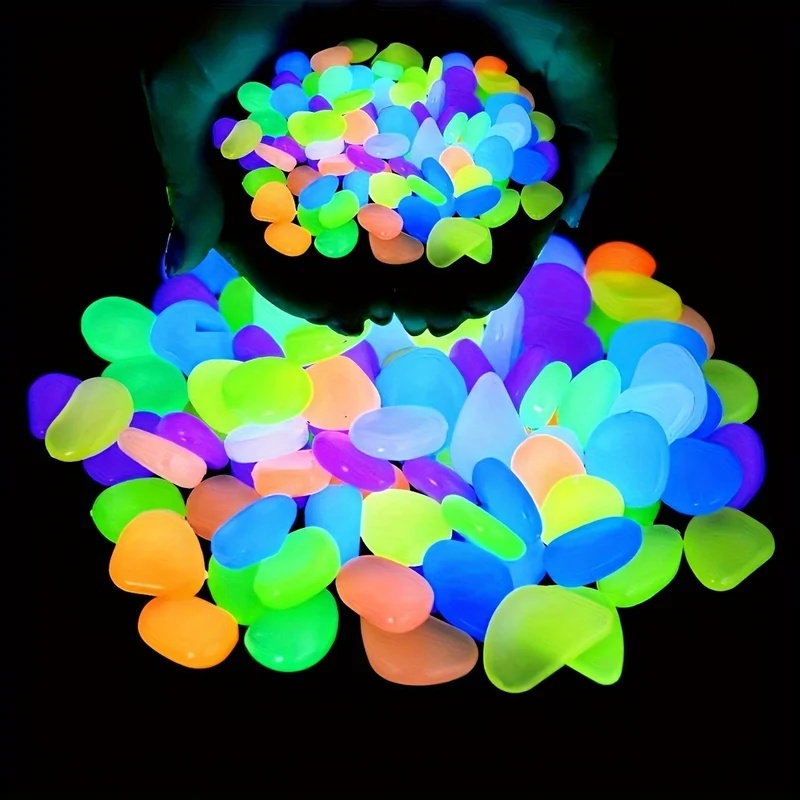 50-200pcs Glow in The Dark Peb - Aquarium Planted recension och pris