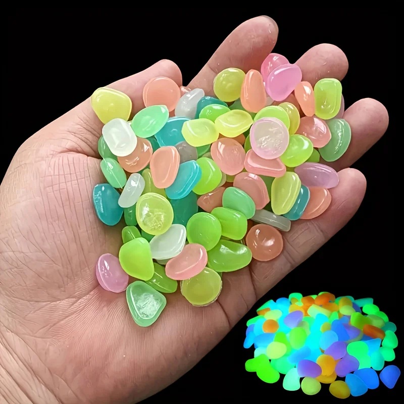 50-200pcs Glow in The Dark Peb - Aquarium Planted recension och pris