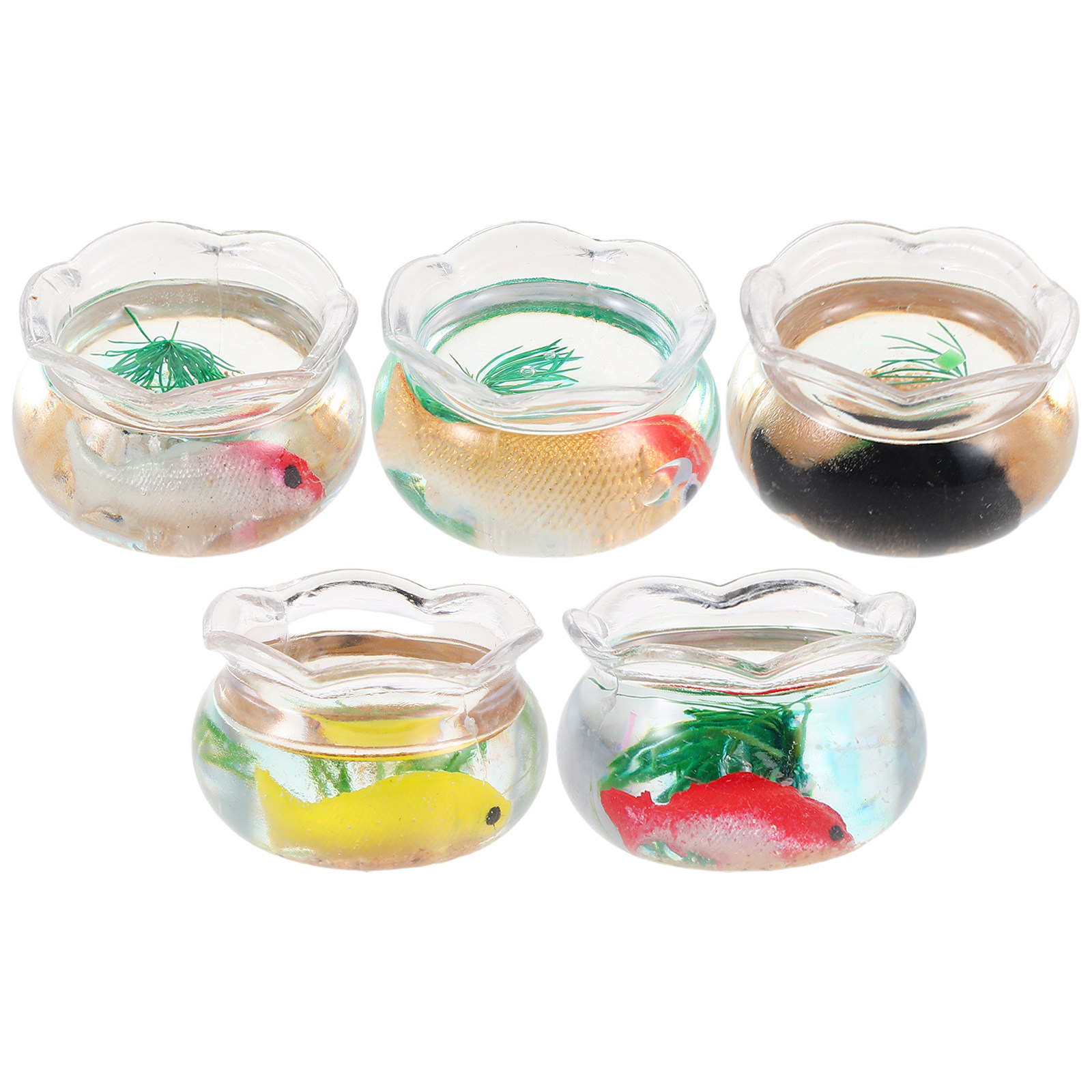 5Pcs Mini Fish Bowl Small Roun - Aquarium Planted recension och pris